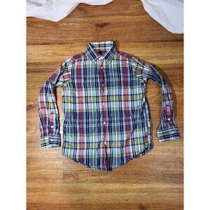 ralph lauren boys button down‎ shirt Size 7 Long Sleeve Plaid